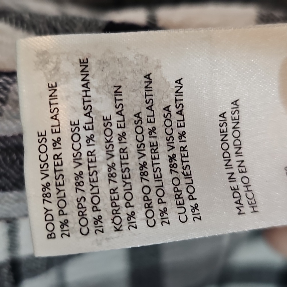 Pilcro x Anthropologie Longline Relaxed Plaid Buttondown Black White Top Medium - Picture 9 of 10